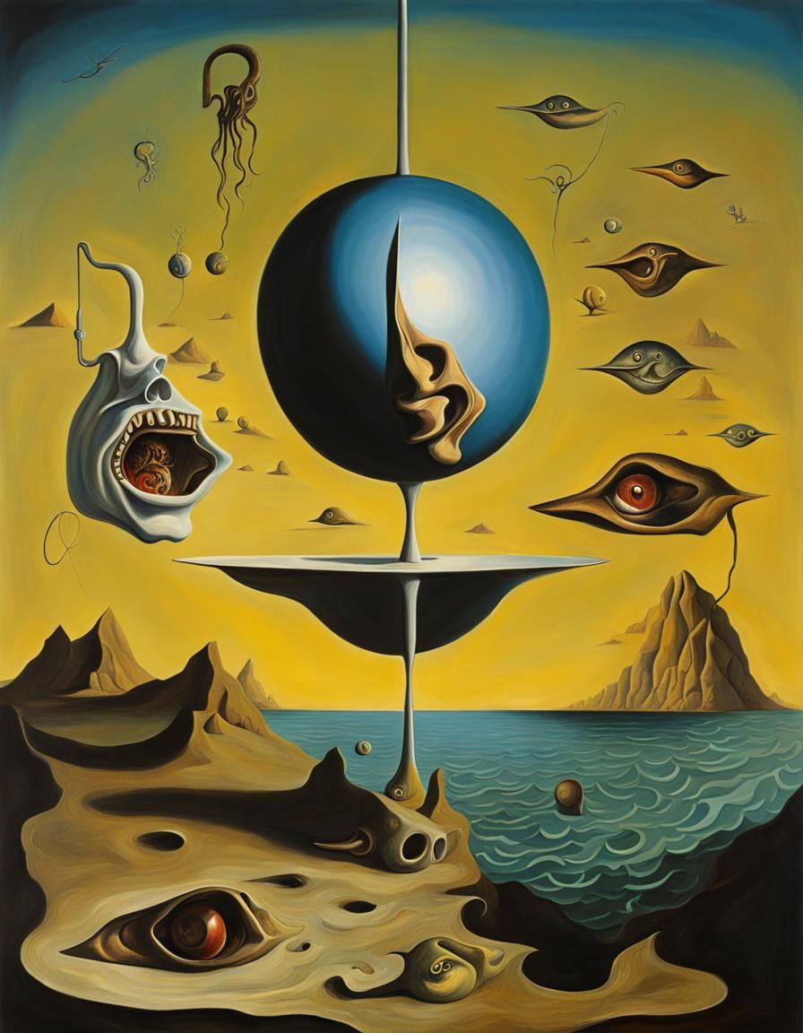Surreal Painting Inspired by Ernst and Dalí