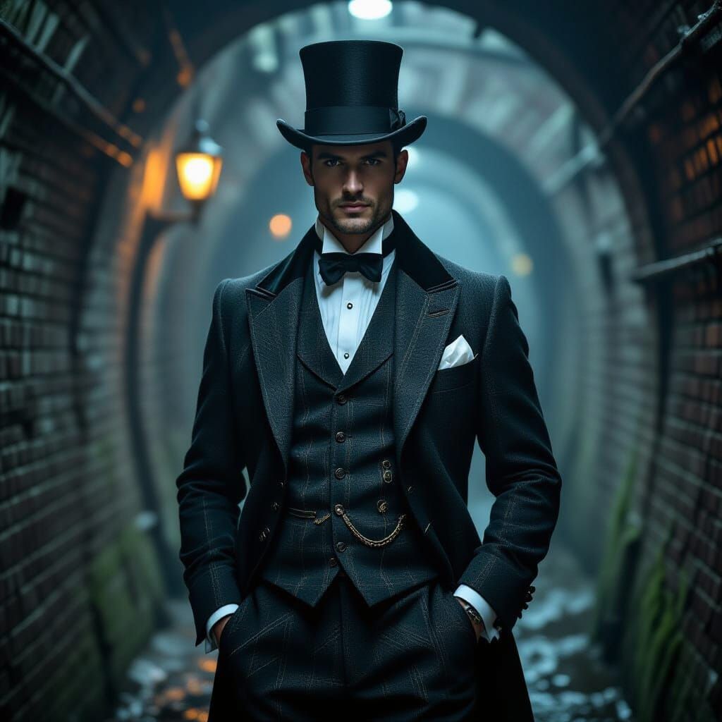 Victorian Gentleman Monster Hunter in London Sewers