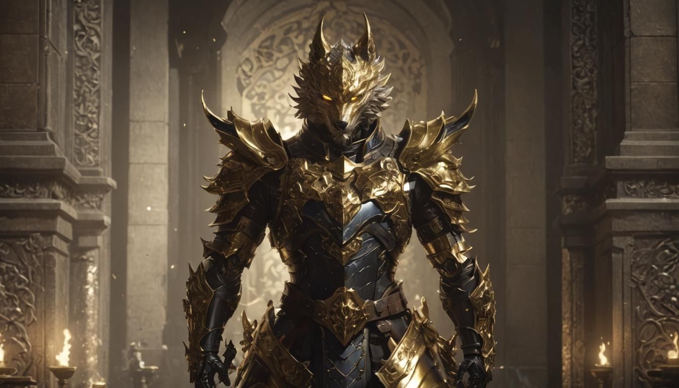 Armored Makai Knight in 3D Anime Style