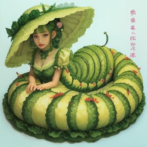 Caterpillar Woman with Lace Cover