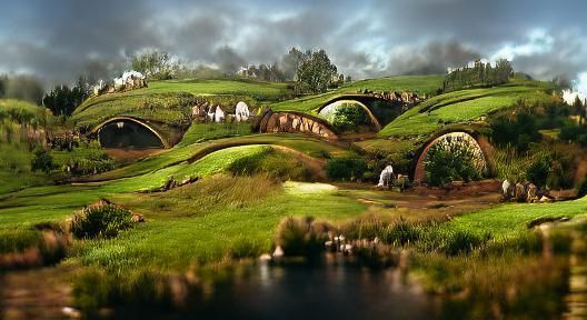Hyperdetailed Matte Painting of The Shire