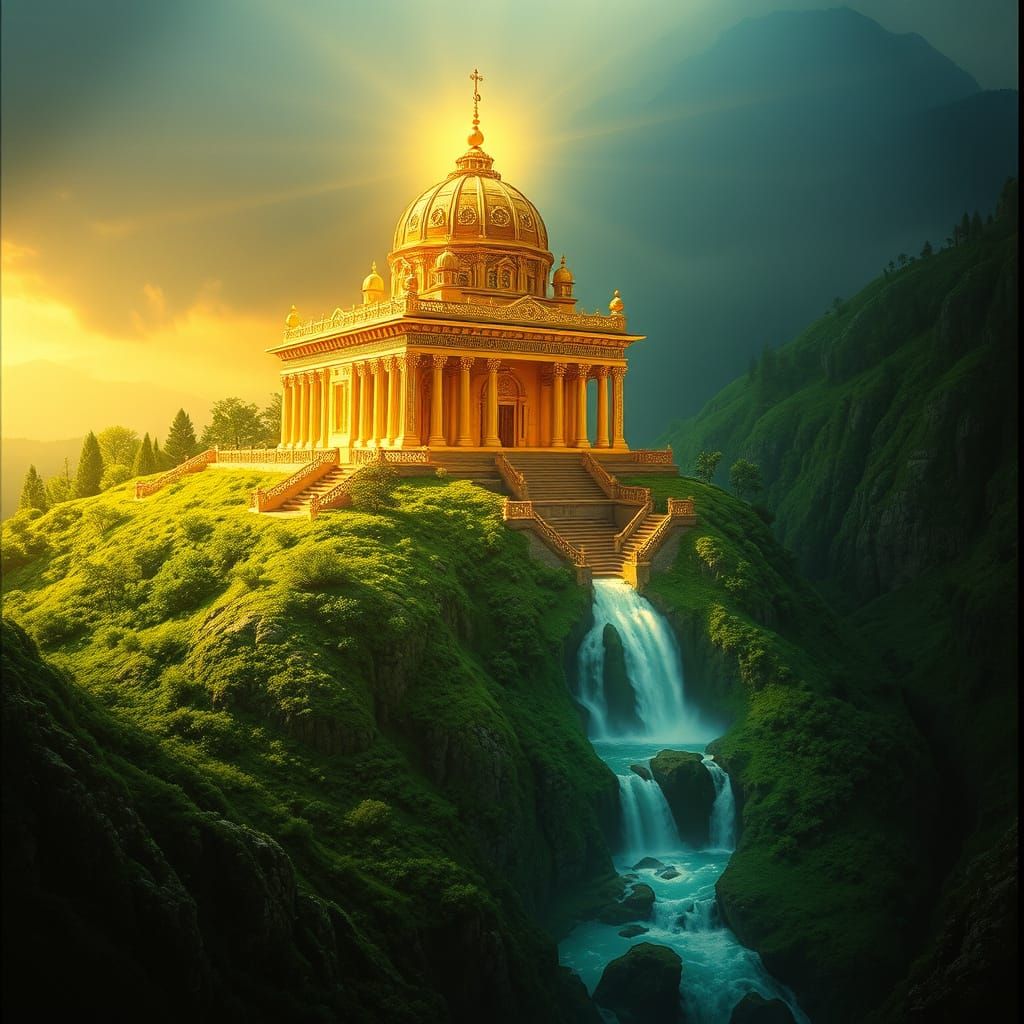 Majestic Temple of Solomon in Golden Light