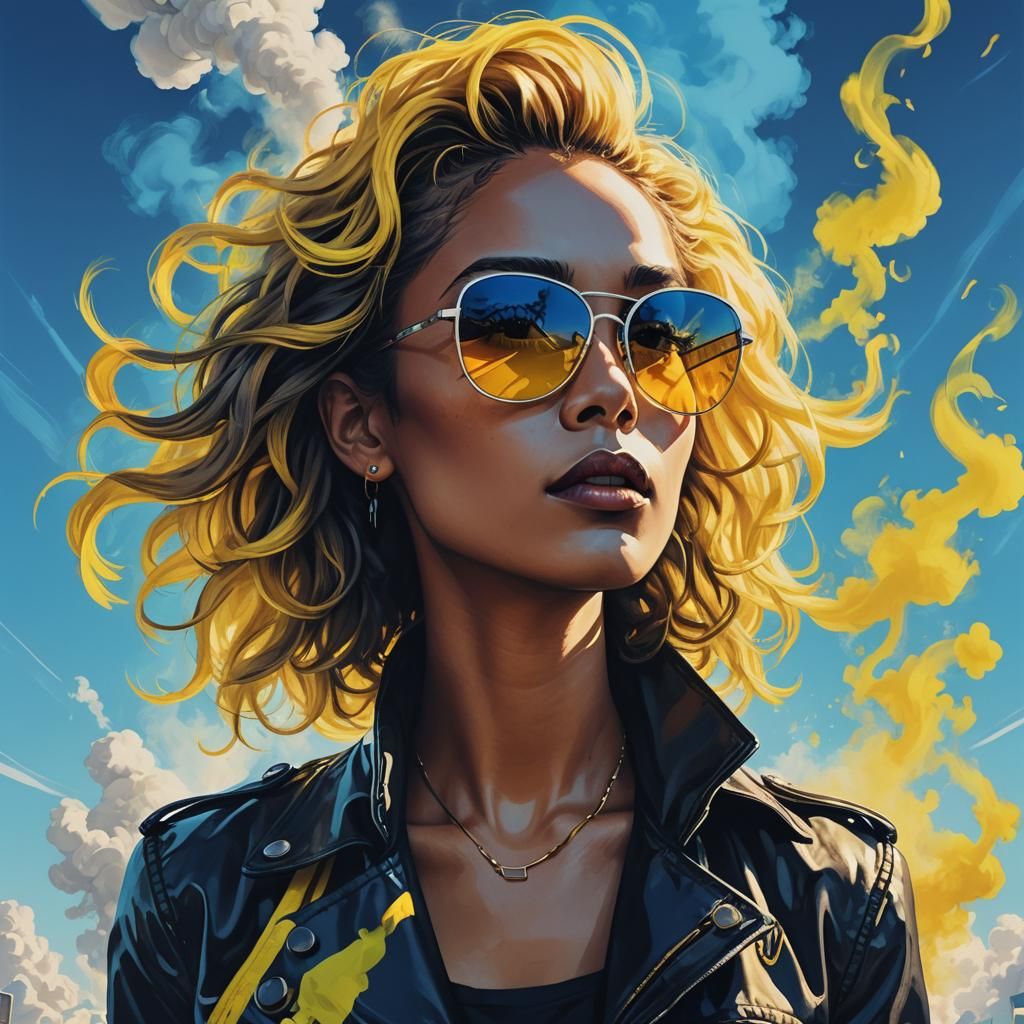 Stylish Character in Sunglasses: Graphic Novel Art