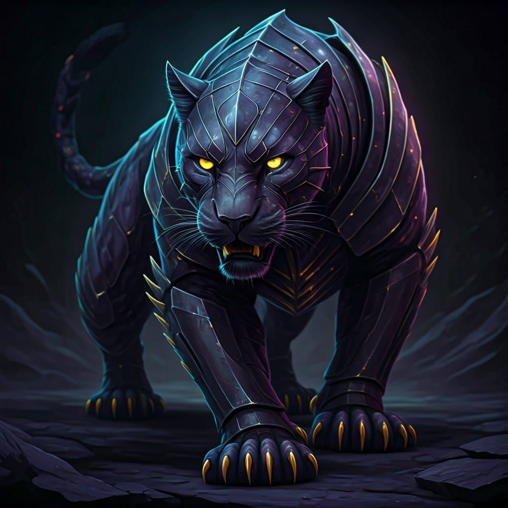 Biomechanical Panther-Hornet-Scorpion Hybrid in Dark Aesthet...