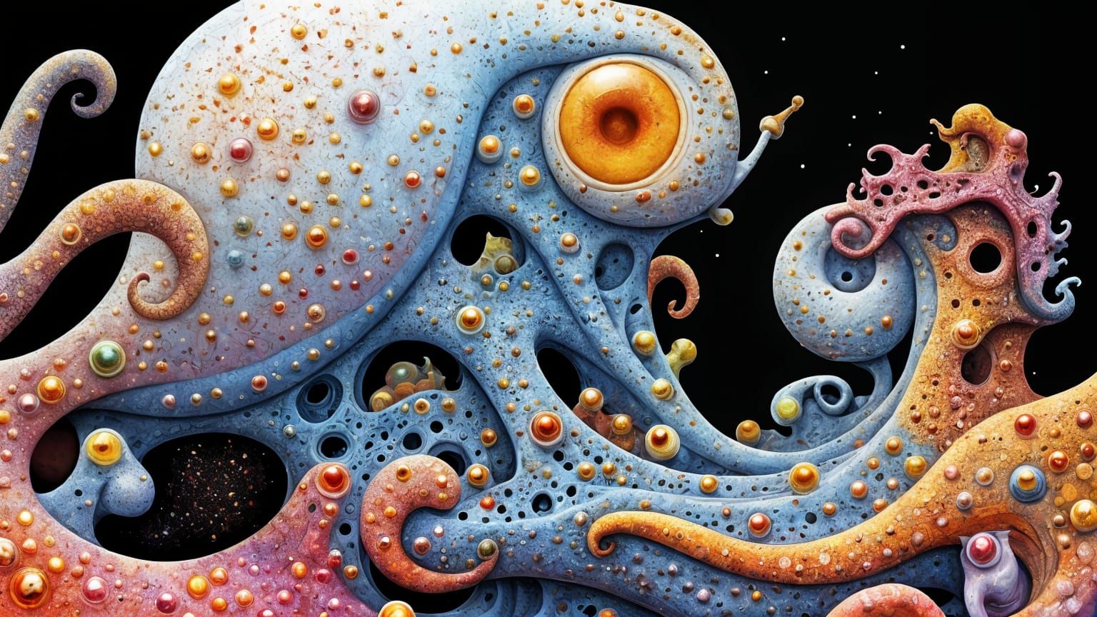 Surreal Liquid Wizard in a Dreamlike Landscape