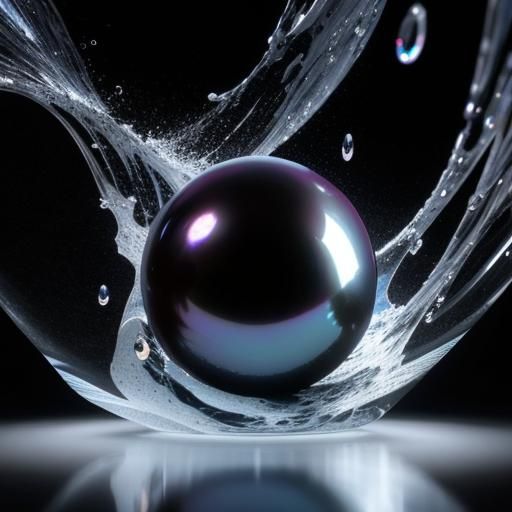 Lustrous Pearl on Reflective Surface in 3D Render