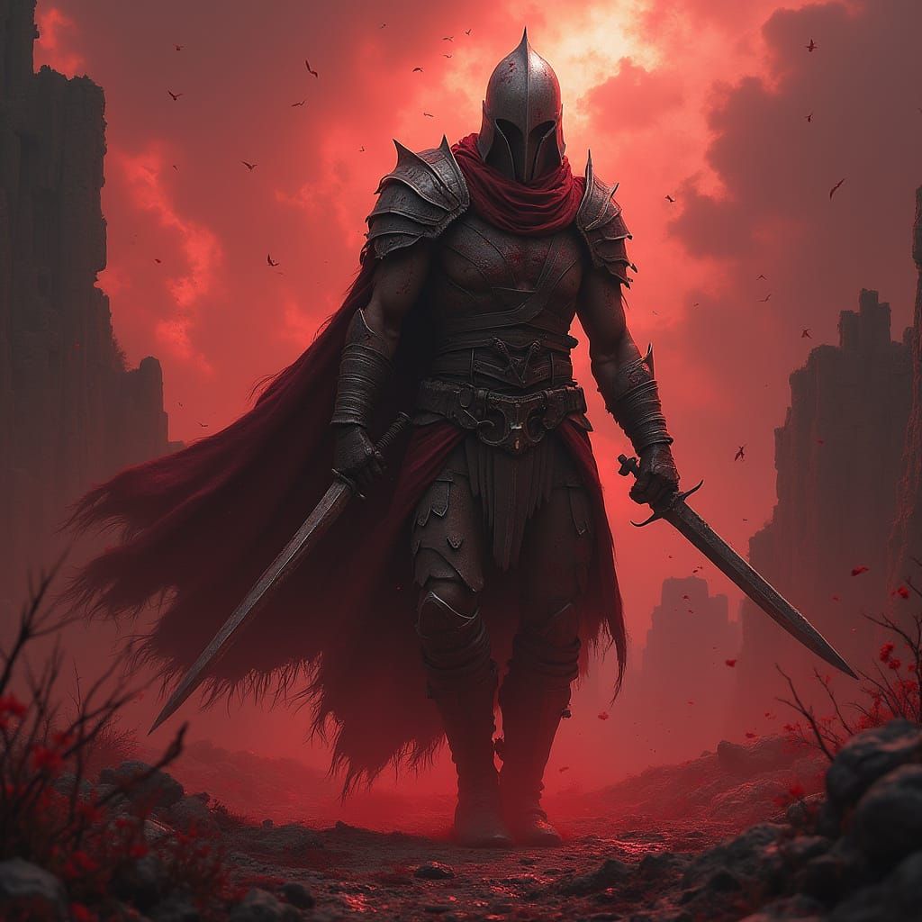 Elite Warrior of Cuchillas del Polvo, a Towering Figure with...