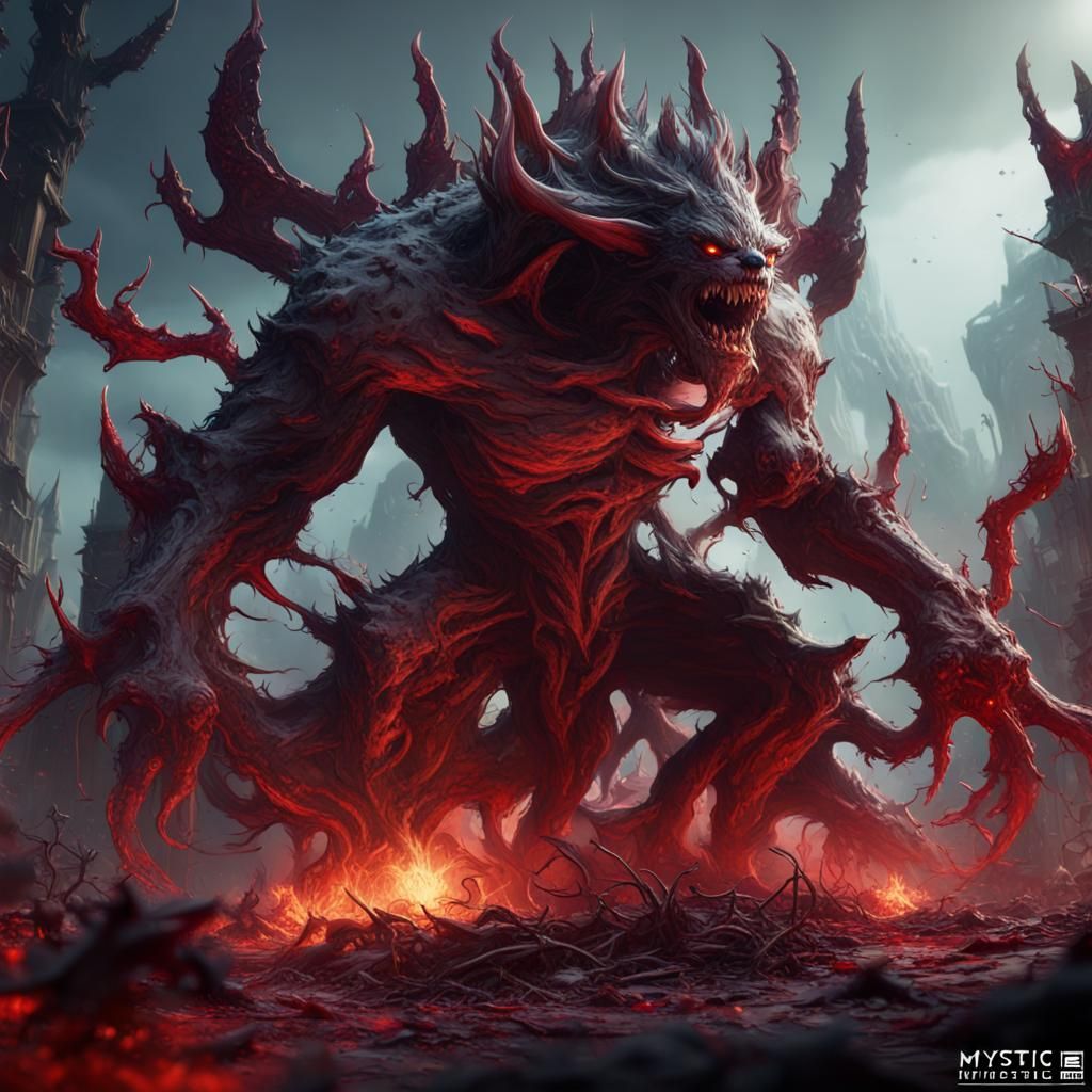 Dark Mystic Monster in Detailed Matte Painting