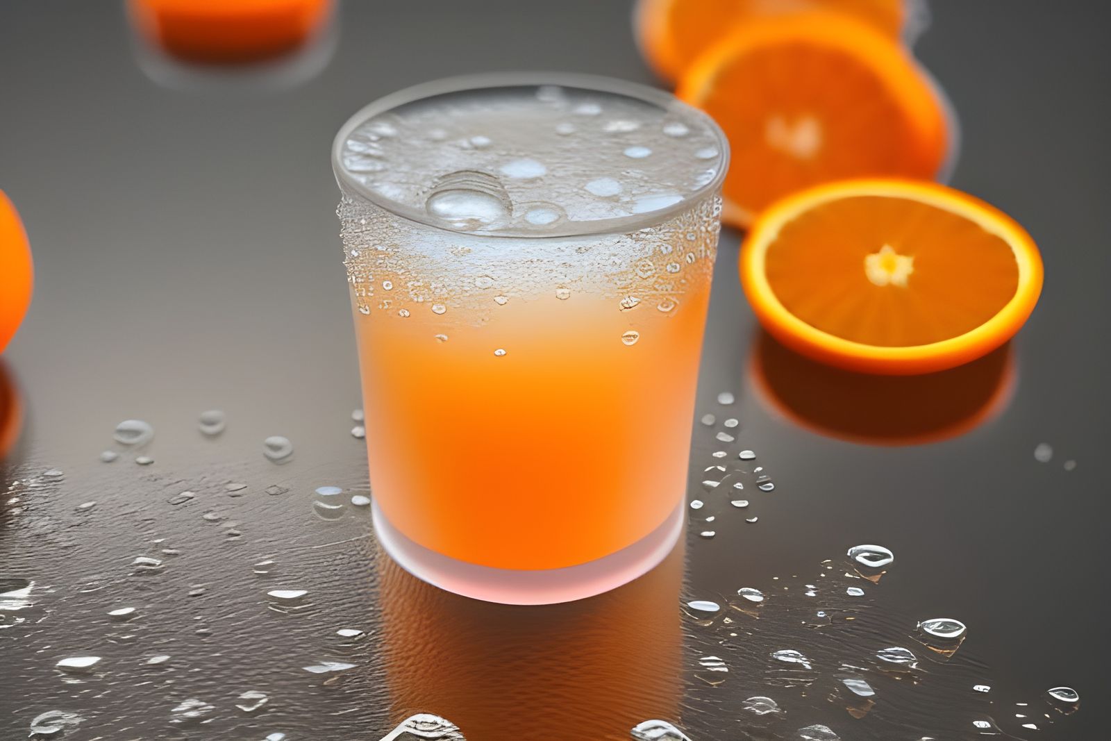 Iced Orange Juice Still Life in 8K Resolution