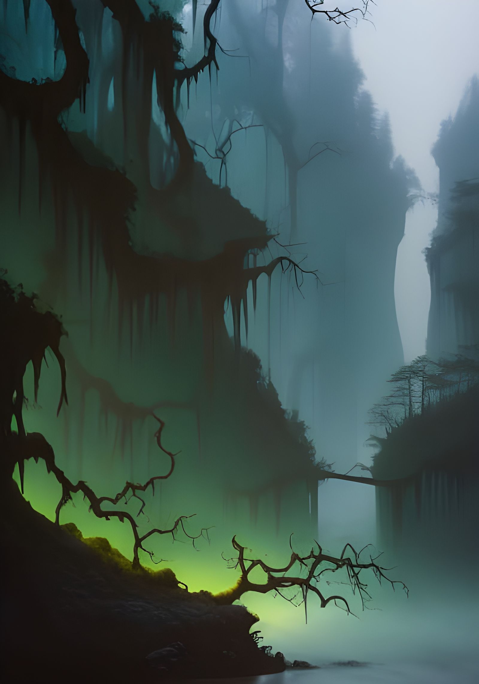 Eldritch Elven Forest in Vivid Graffiti Art Style