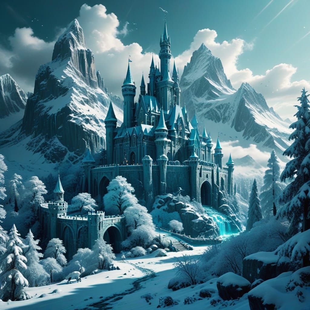 Cyberpunk Winter Utopia: A Grand, Fantastical Kingdom