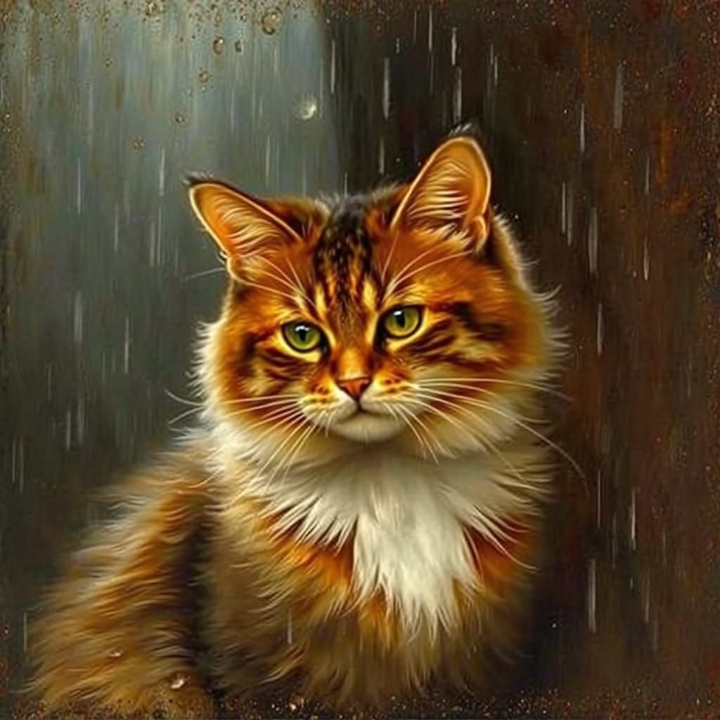 Feline Figure in a Stormy Landscape