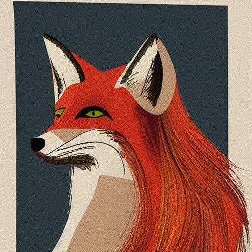Enigmatic Fox Woman: A Digital Portrait