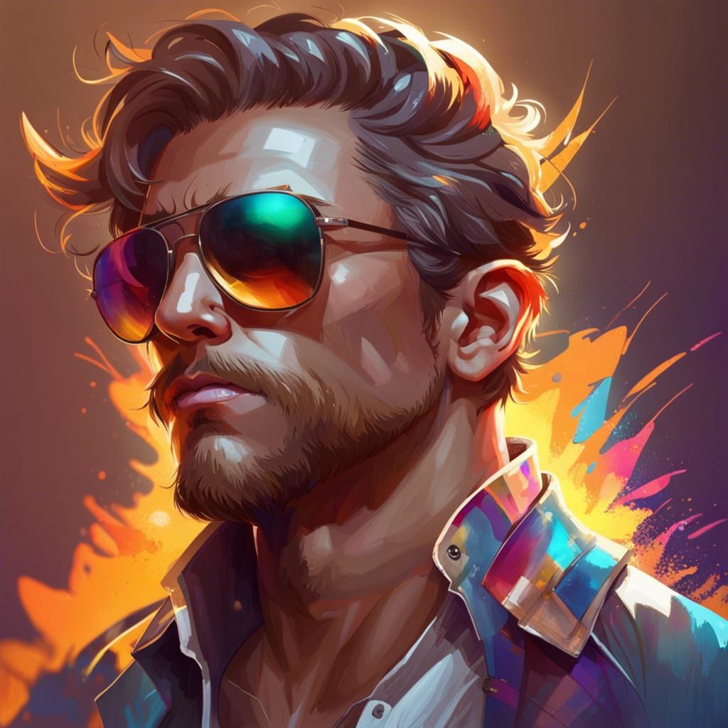 Cool Dude Portrait in Hyperdetailed Style