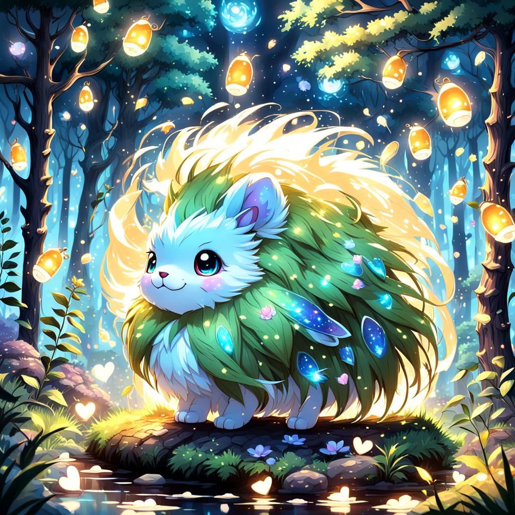 Enchanted Forest Creature: Cute 3D Anime Design