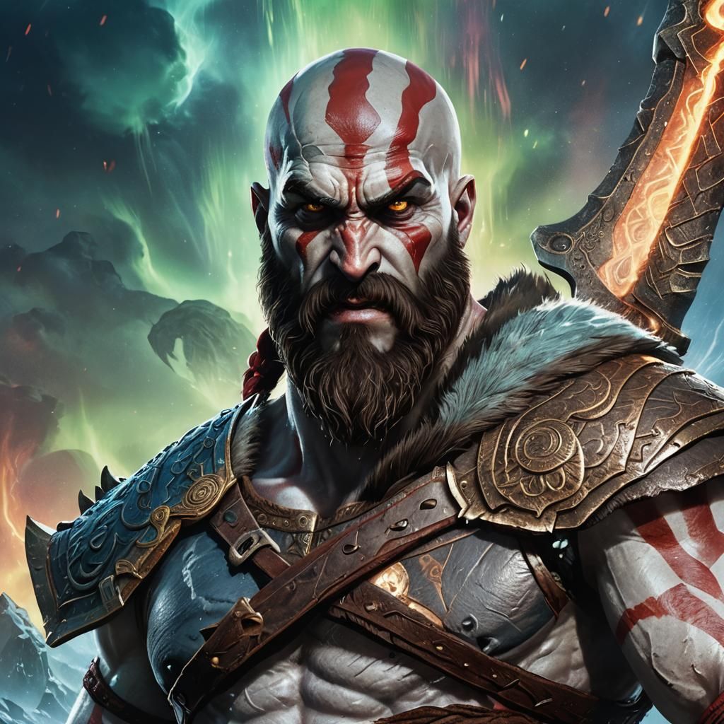 Kratos, God of War, in Norse Mythology Concept Art