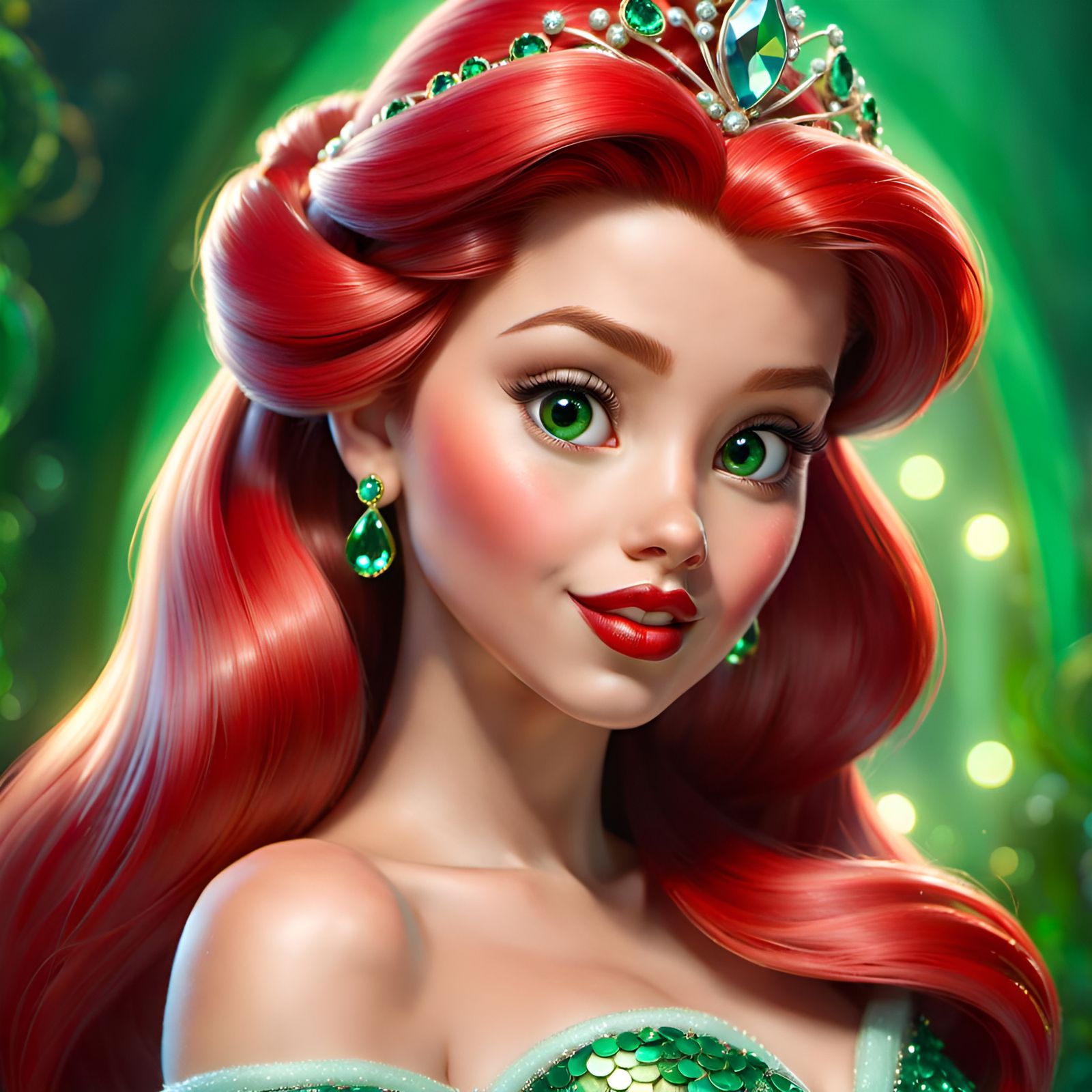 Gorgeous Princess Ariel as 3D Digital Art