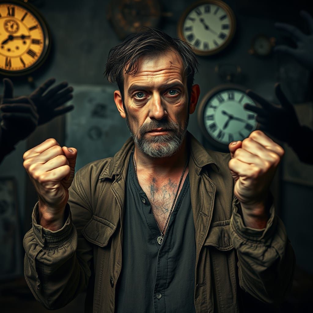 Man's Gritty Fight Against Sleep in Moody Realism