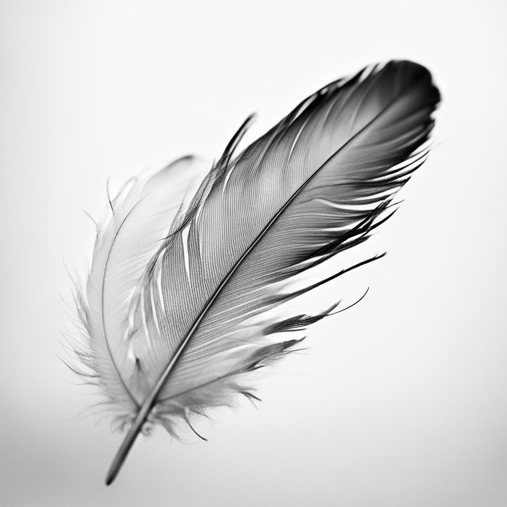 Monochromatic Feather in Extreme Close-Up