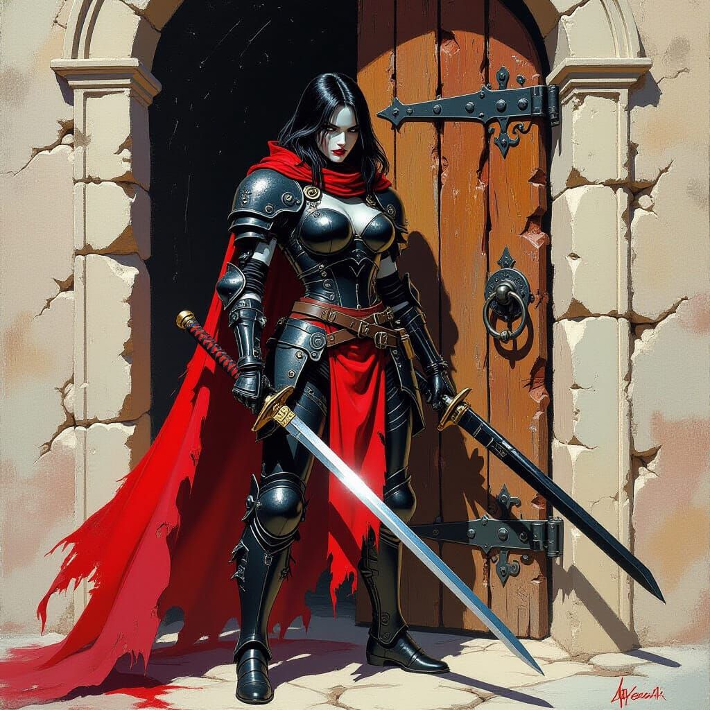 Zombie Robot Vigilante in Oil Painting Style