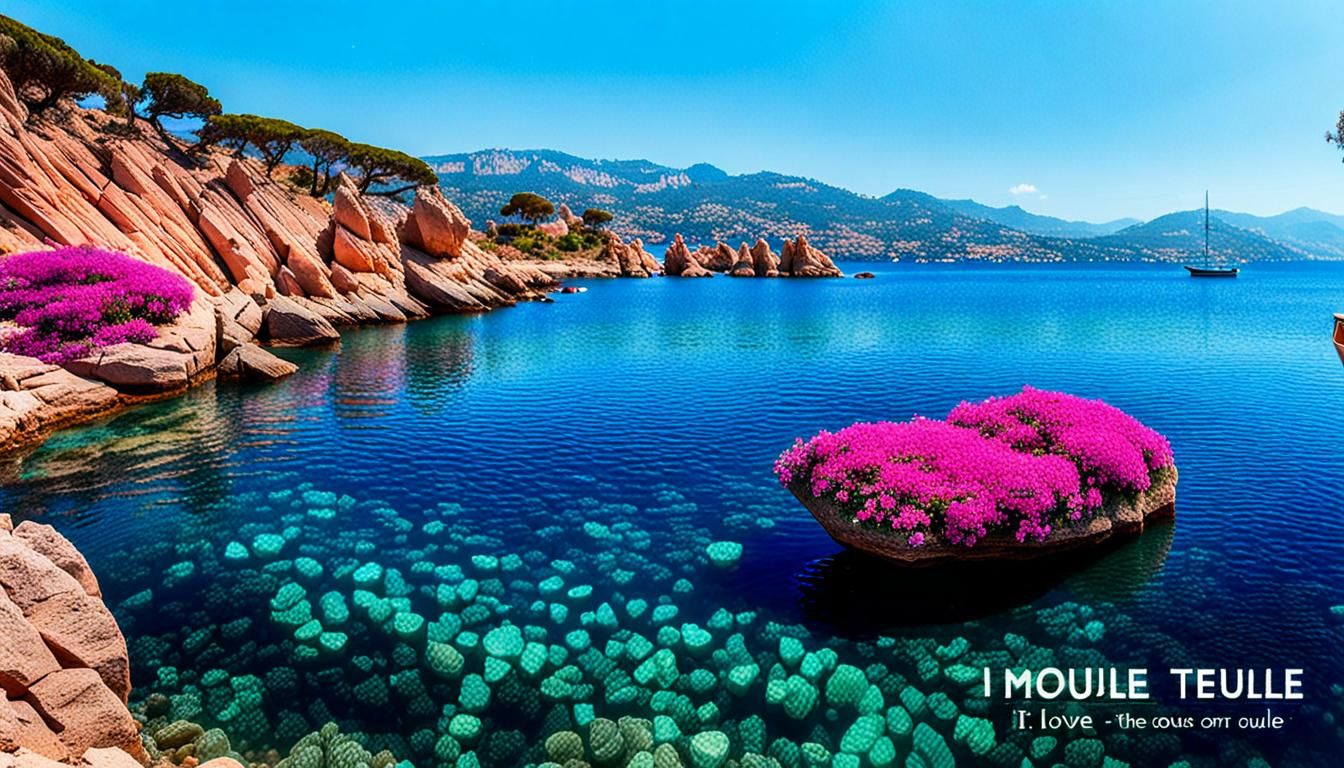 Picturesque View of Théoule-sur-Mer on Pink Rocks