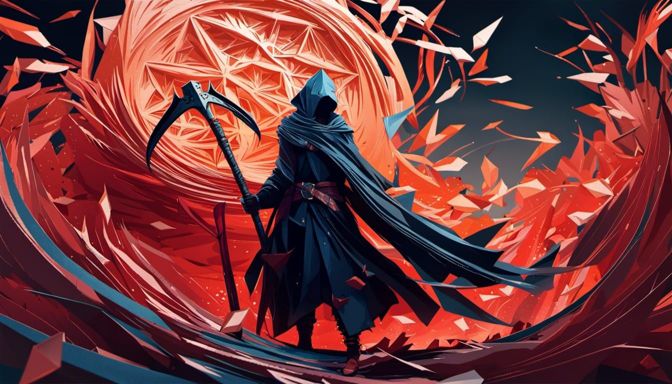 Origami Necromancer with scythe