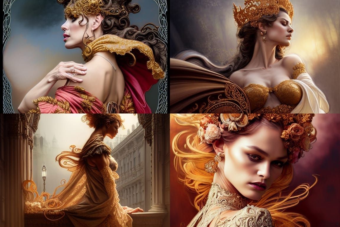 Rococo Royalty in Hyperdetailed Fantasycore Style