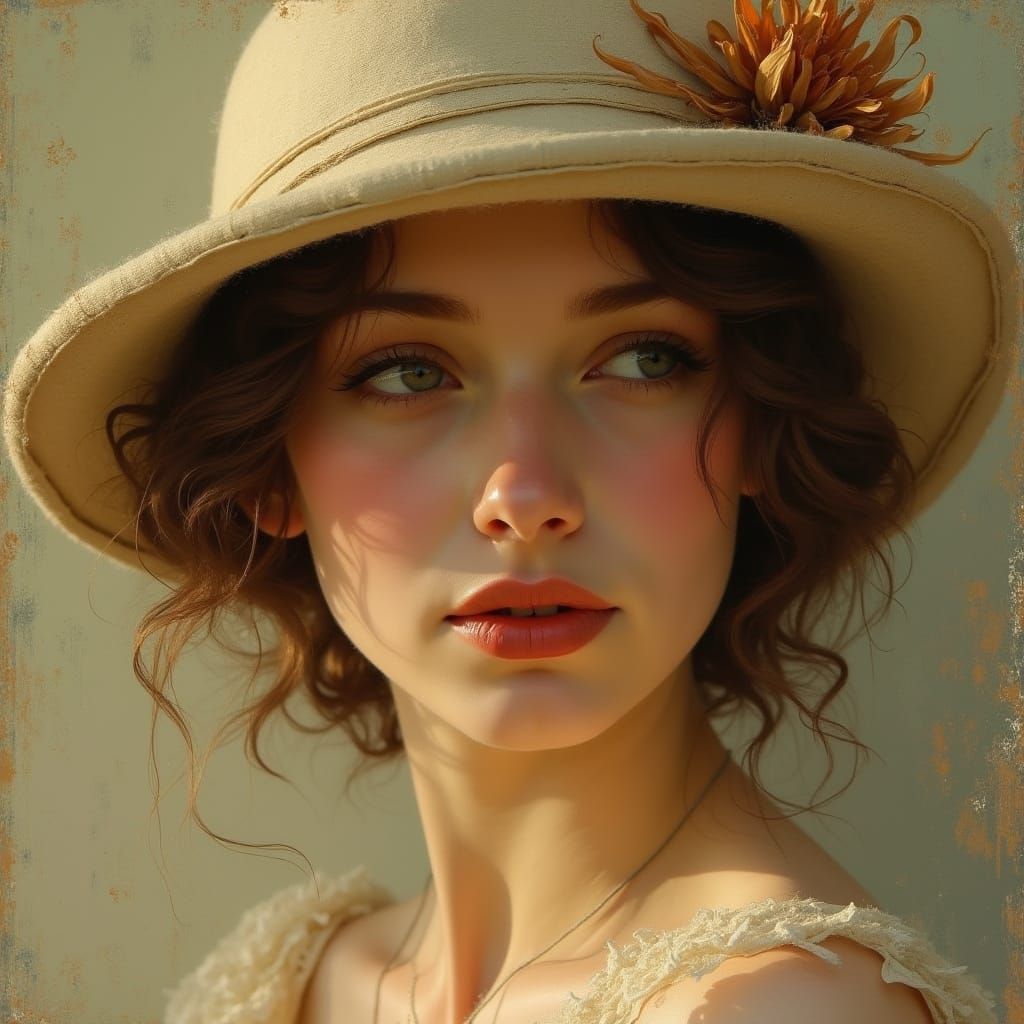 1920s Woman in Elegant Golden Light