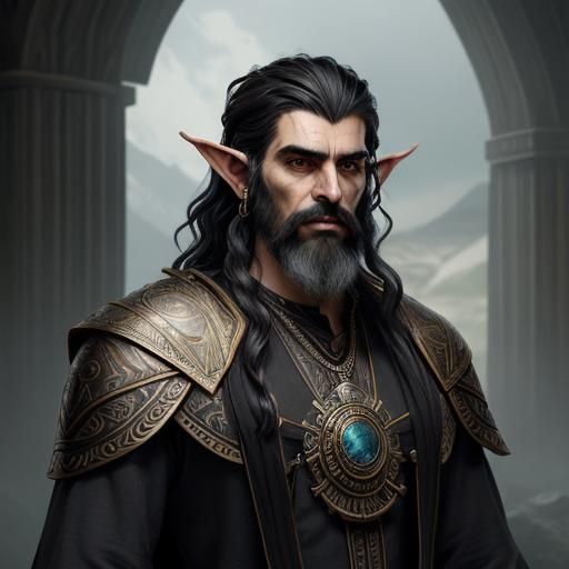 Detailed Portrait of a Male Dwemer in Steampunk Style