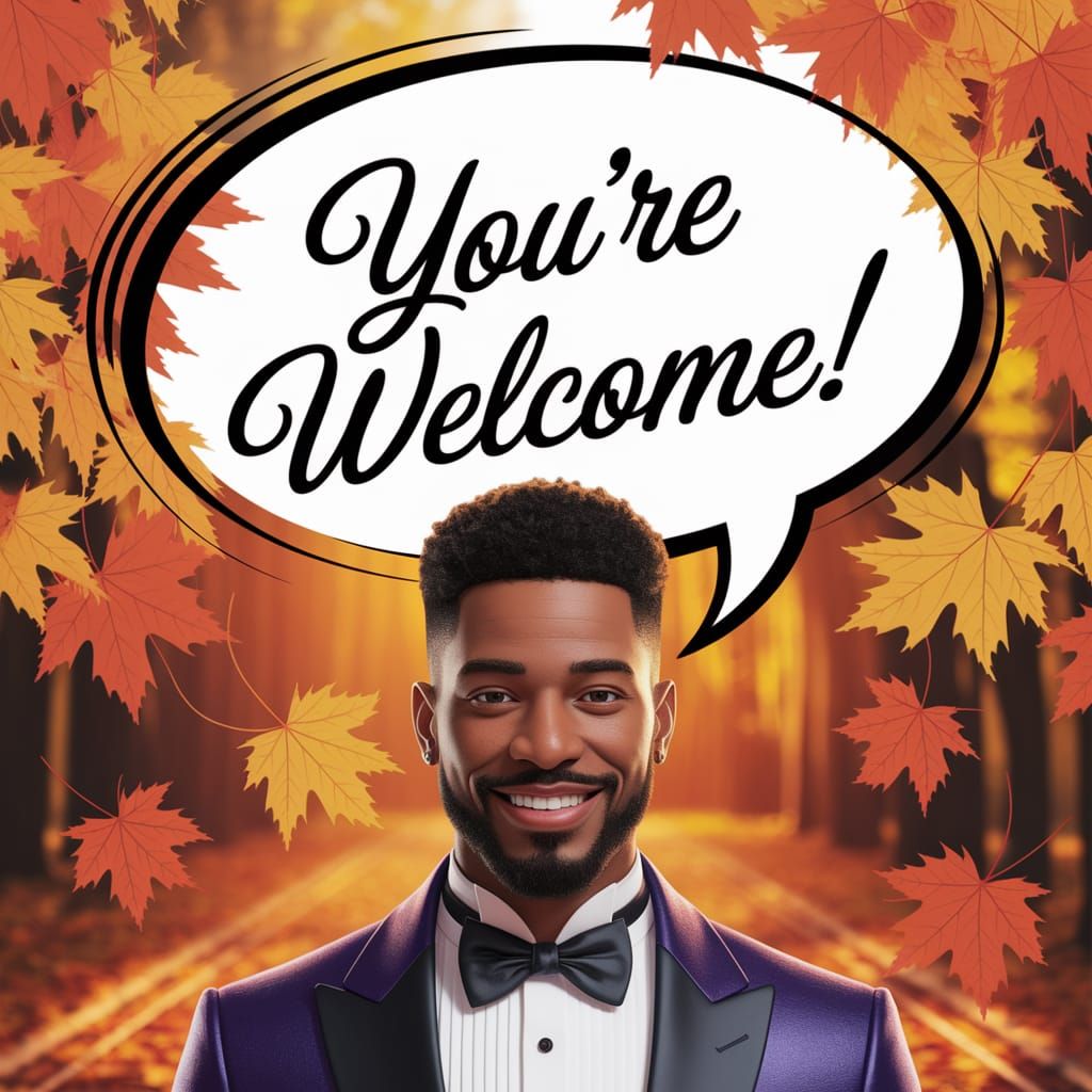 Warm Autumn Gentleman Thanks in Elegant Script