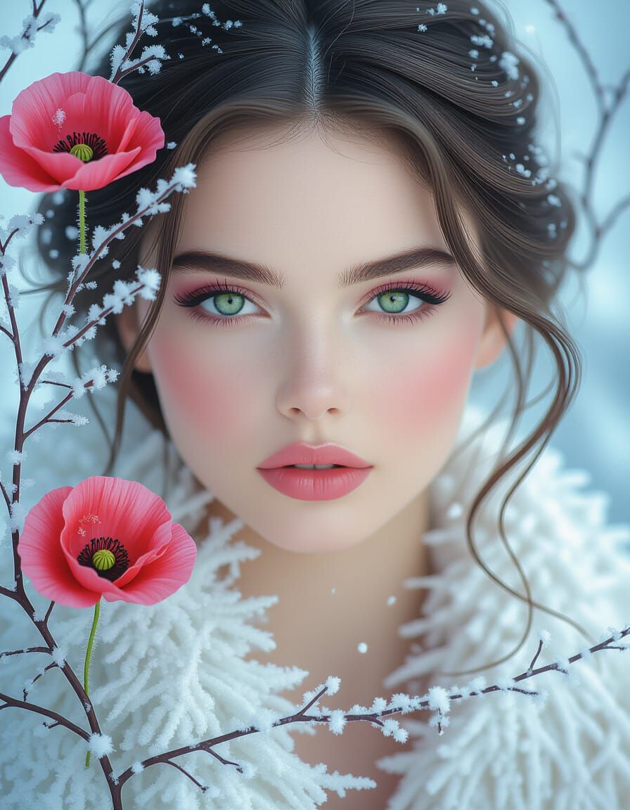 Ethereal Woman Portrait in a Hyperrealistic Fantasy Art Styl...