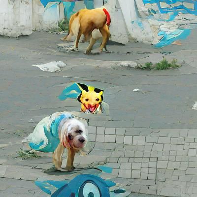 Pokemon Inspired Dog Digital Illustration