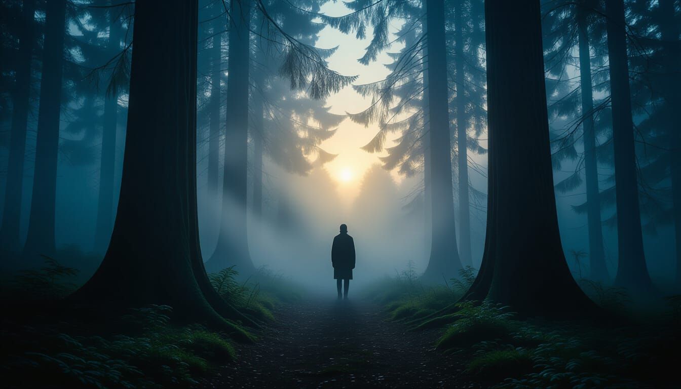 Dreamy Forest at Dusk with Cinematic Lighting