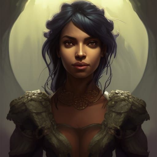 Fantasy Portrait of a Dark-Skinned Woman