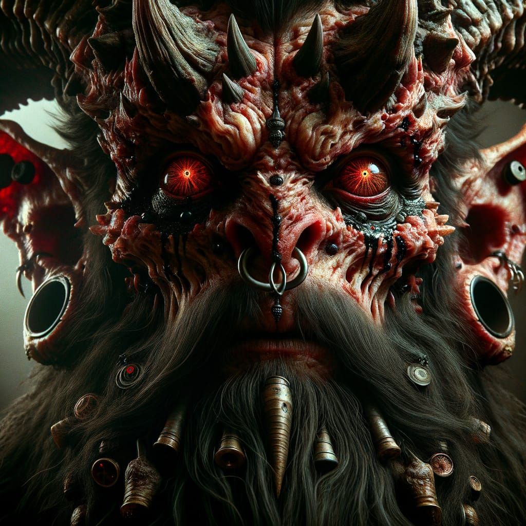 Creepy Sorcerer Standoff with Primitive Creature