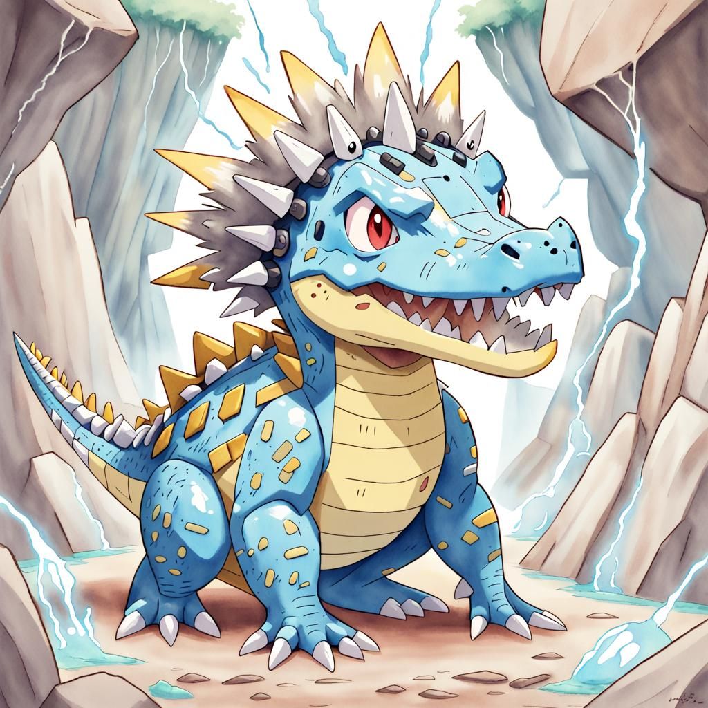 Crocovolt (Rock/Electric Fossil Pokemon)
