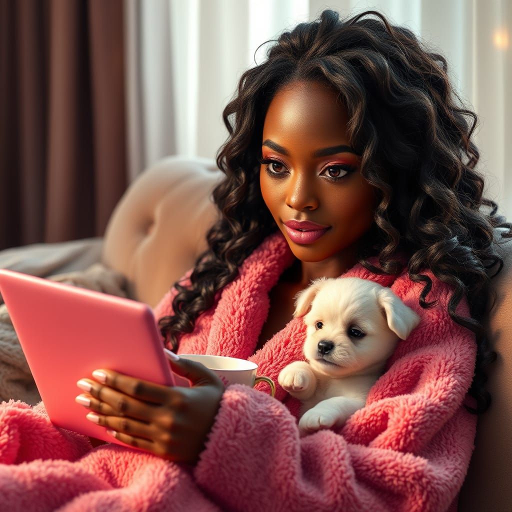 Stunning Black Woman Radiates Self-Love and Inner Peace