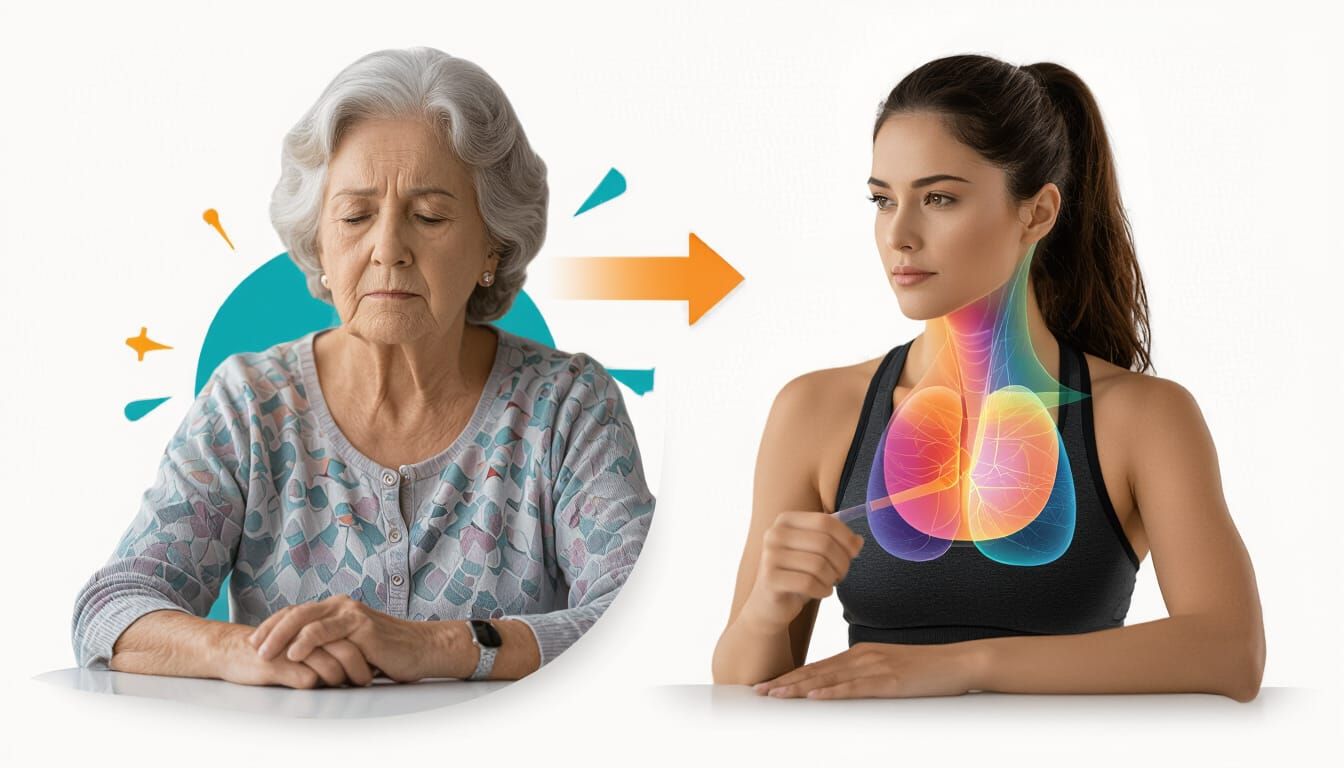 DPOC and Respiratory Muscle Training: Hyperrealistic Illustr...