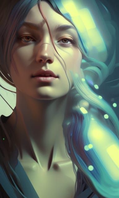 Hypnotic Portrait in Art Nouveau Style