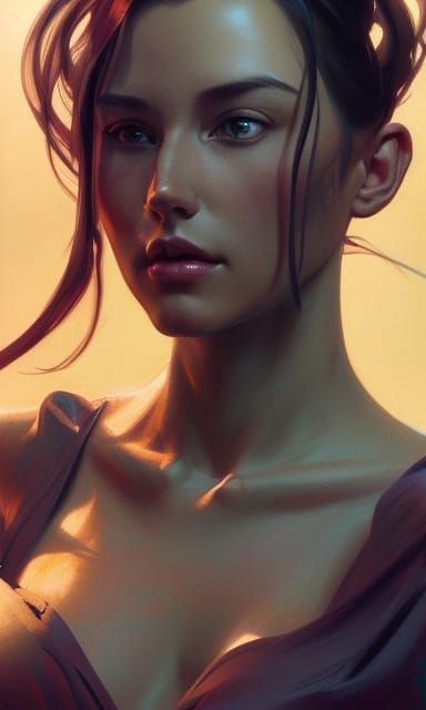 Detailed Hypnotic Portrait in Volumetric Lighting