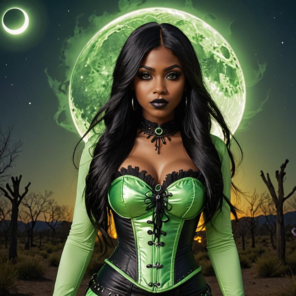 Ethereal Teen in Haunted Solar Eclipse