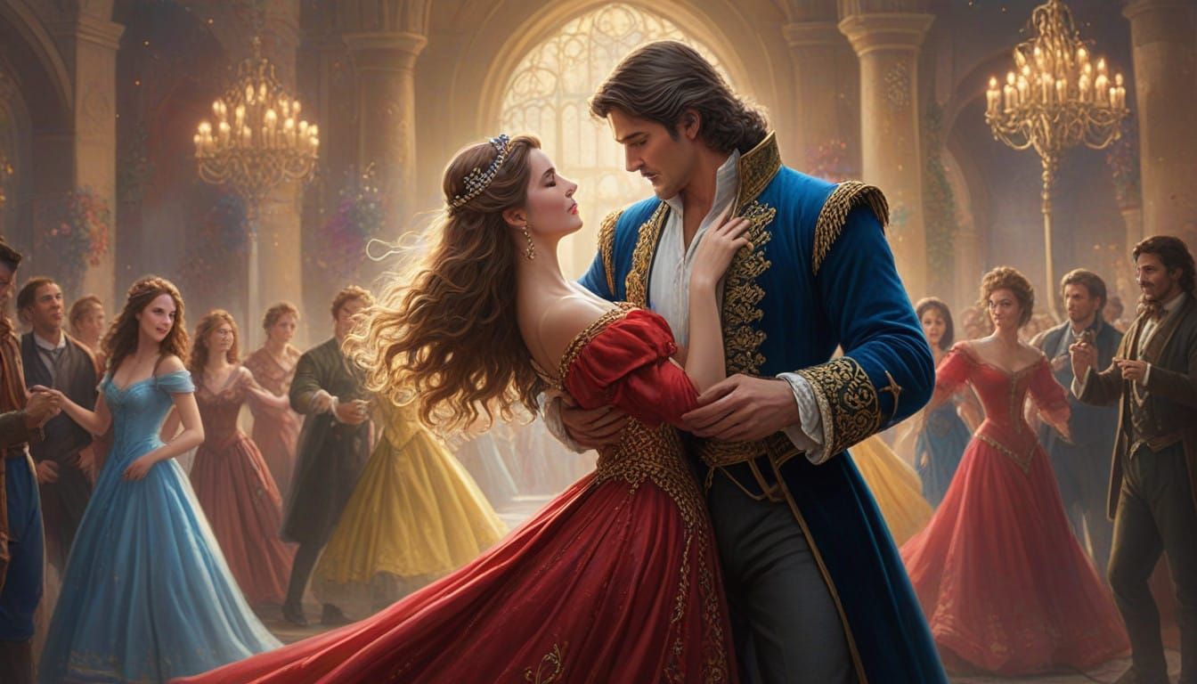 Ethereal King Dances with Enchanted Princess in Whimsical Fa...