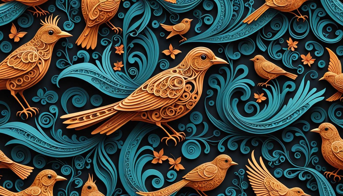 Fractal Bird Portraits in Vibrant 3D Shading