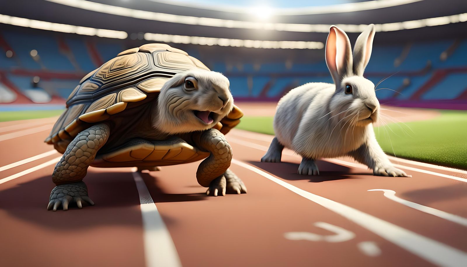 Tortoise and Rabbit Race on Olympic Track