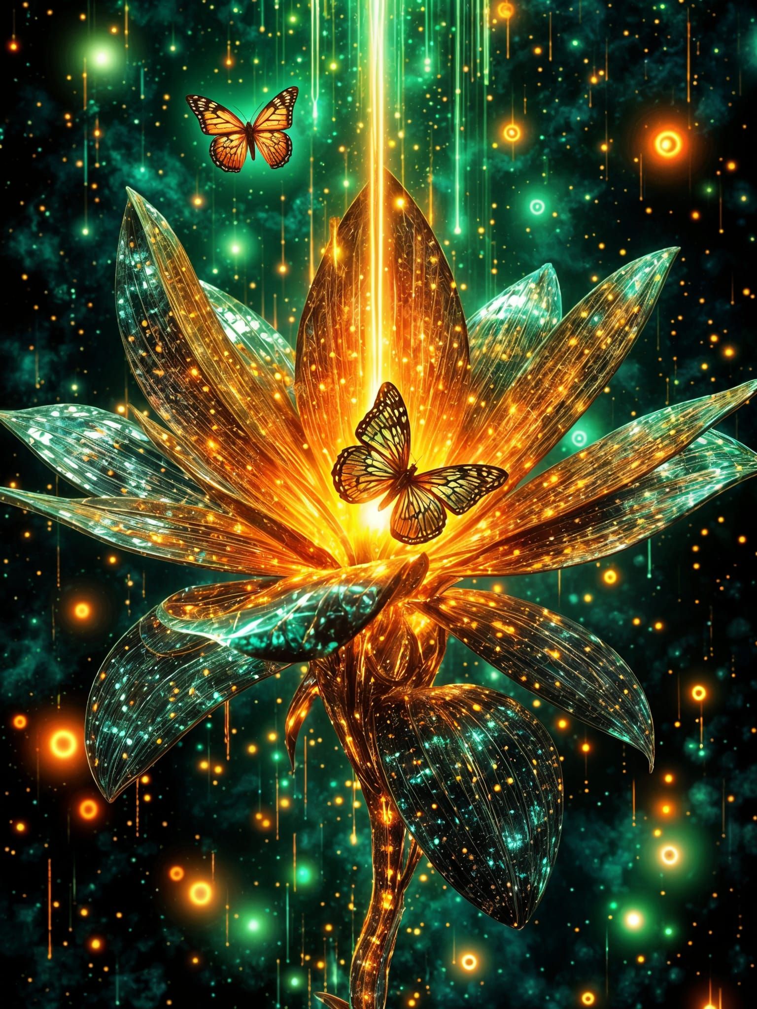 Neon Alien Bloom: Biomechanical Surrealism in HDR