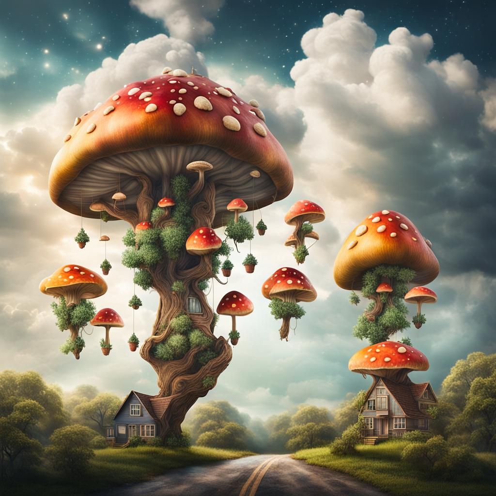 Surreal Treehouse Village in Alien Forest