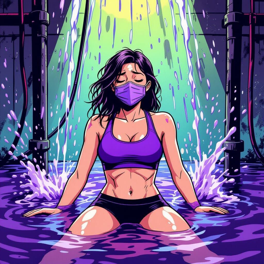 Woman Embarrassed in Gunk Dunk Comic Art