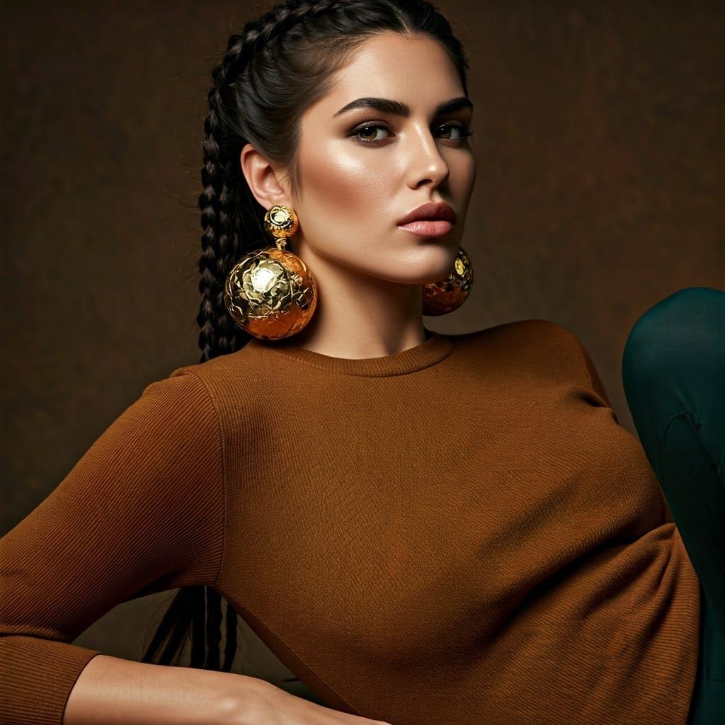 Ethereal Woman in Golden Elegance