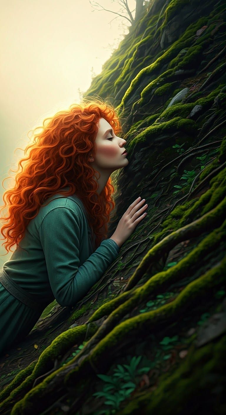 Mystical Mountain Goddess Embraces Ancient Earth