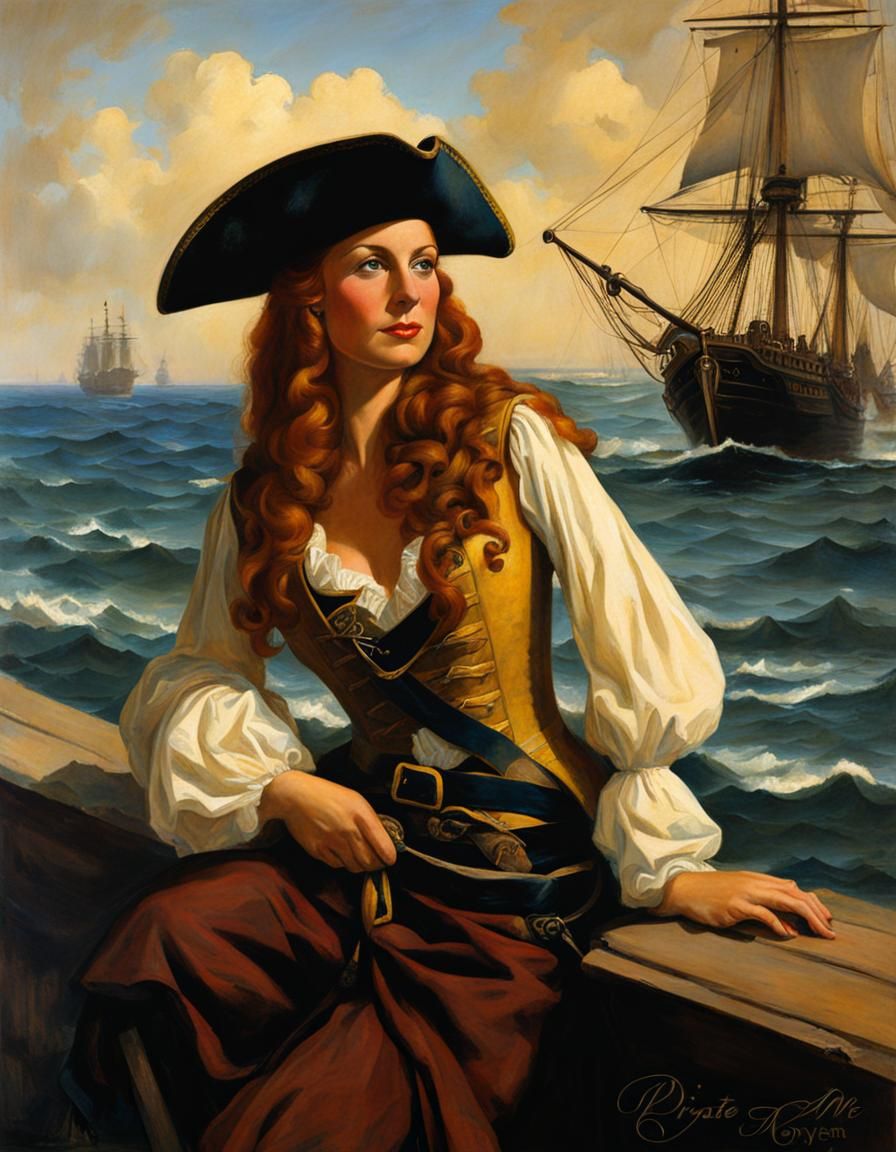 Anne Bonny Portrait in Wyeth Style